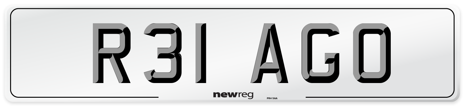 R31 AGO Number Plate from New Reg